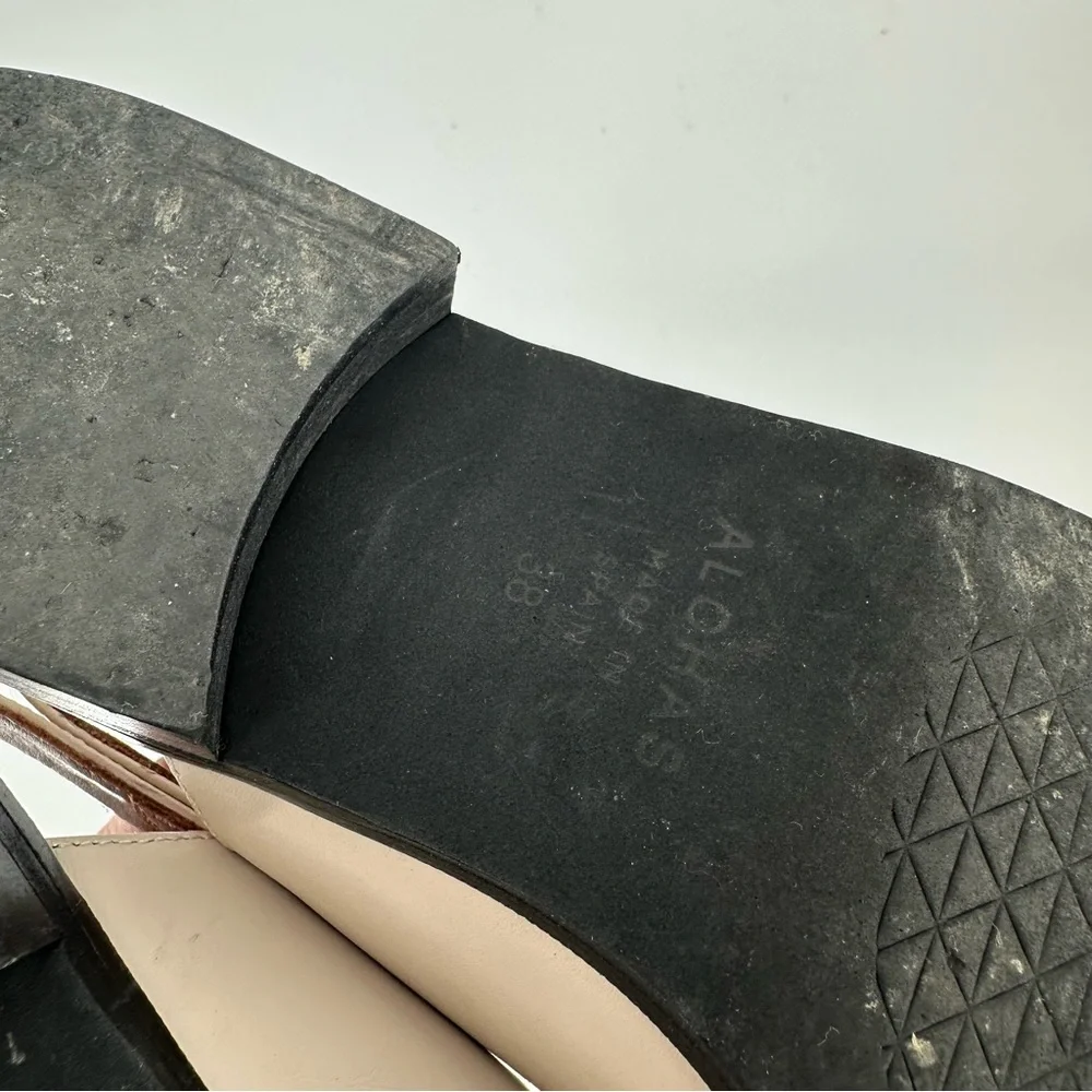 Alohas Abe Slingback Leather Loafer Mules Cream Square Toe Low Heel Size 38 7.5 - Picture 8 of 9